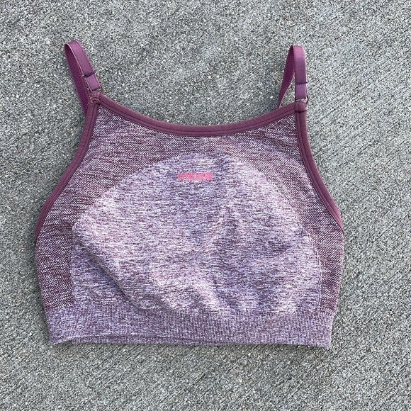 Gymshark Other - Gymshark sports bra maroon marled size XS Athletic Athleisure Spell out Yoga